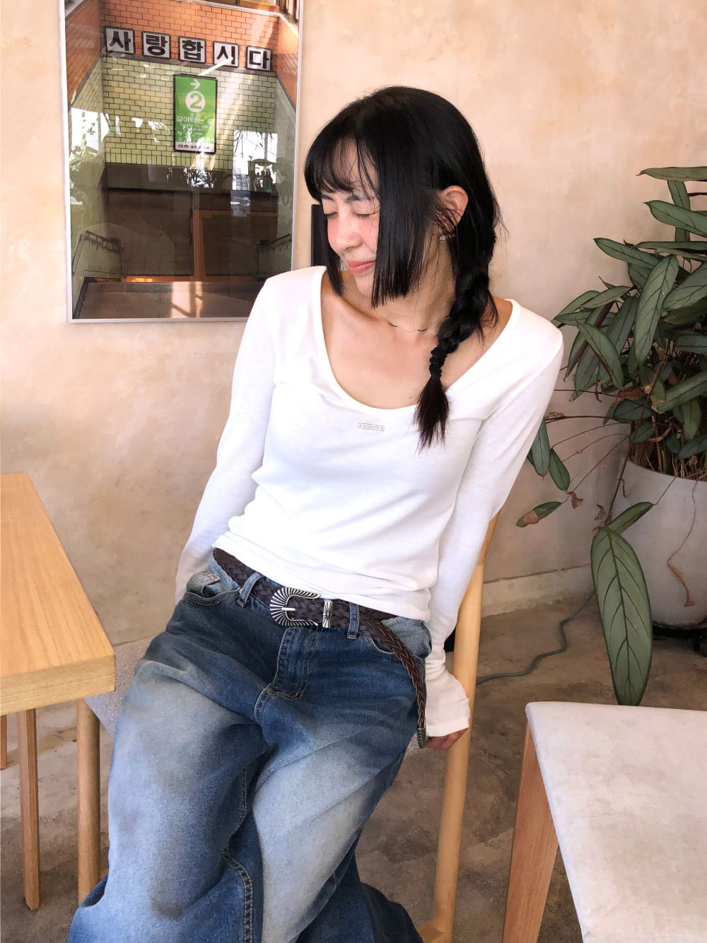 민袖丈 모델 착용 이미지-S1L6