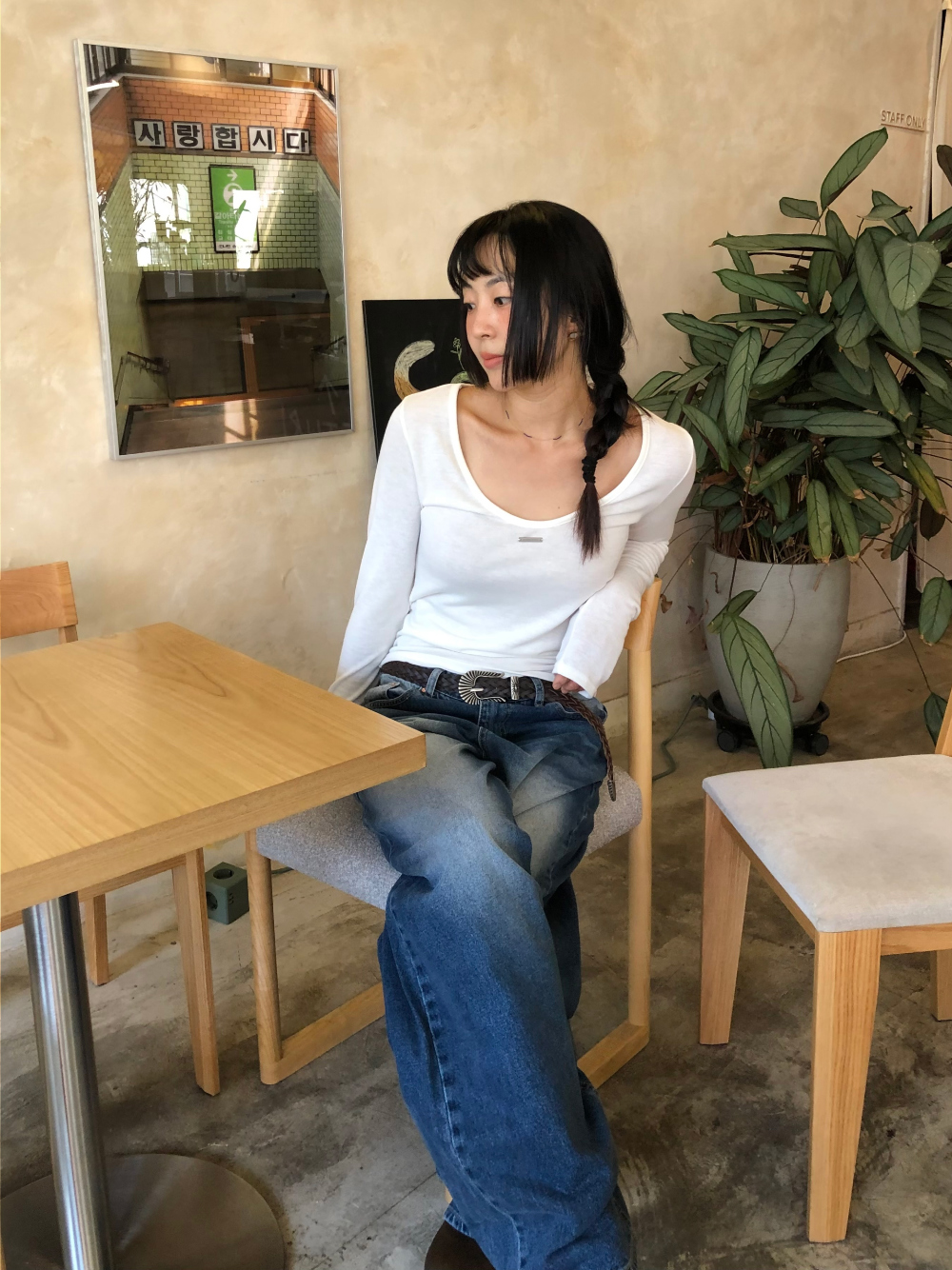 민袖丈 모델 착용 이미지-S1L34