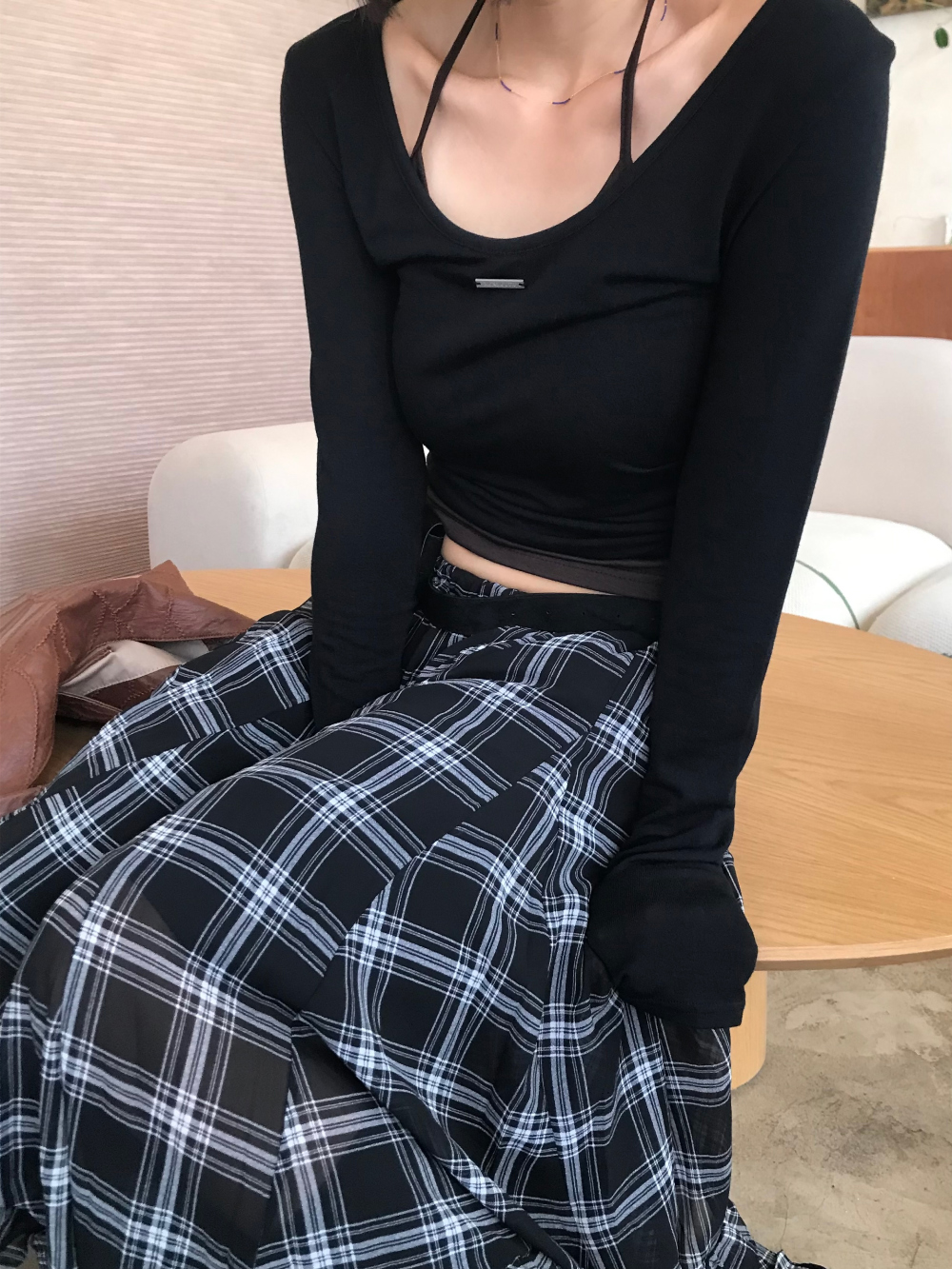 민袖丈 모델 착용 이미지-S1L51