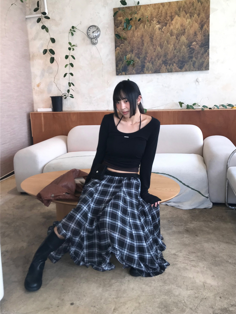 민袖丈 모델 착용 이미지-S1L50