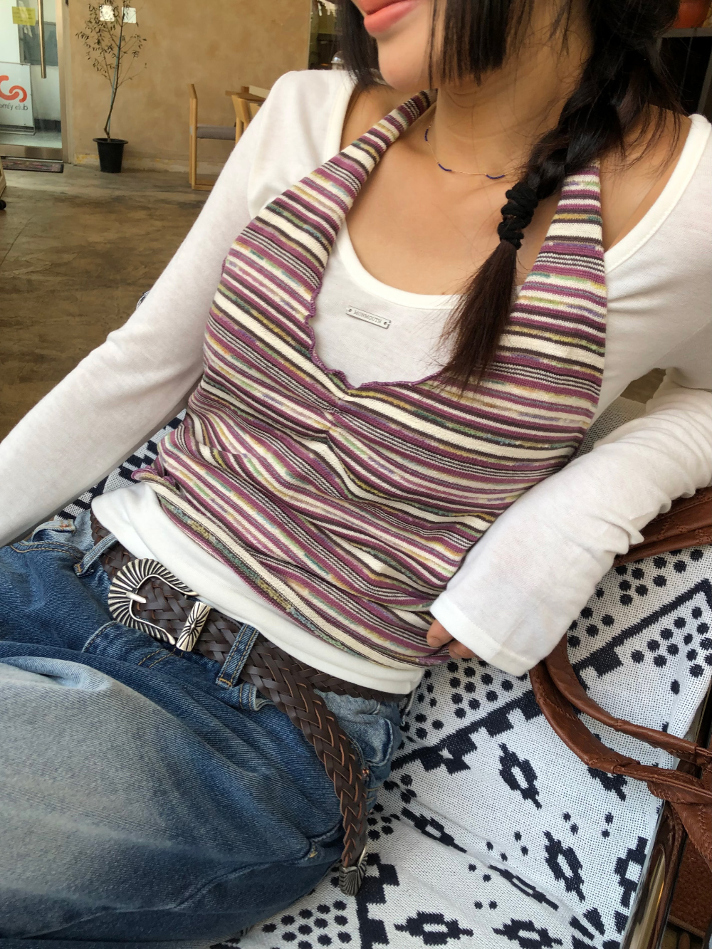 민袖丈 모델 착용 이미지-S1L45