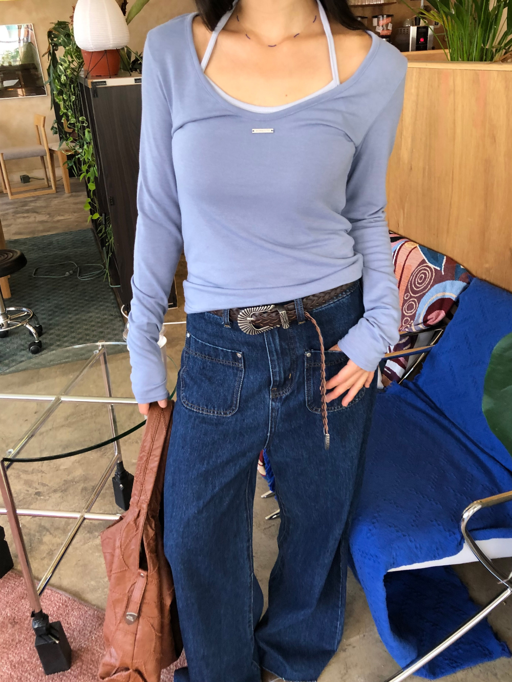 민袖丈 모델 착용 이미지-S1L26