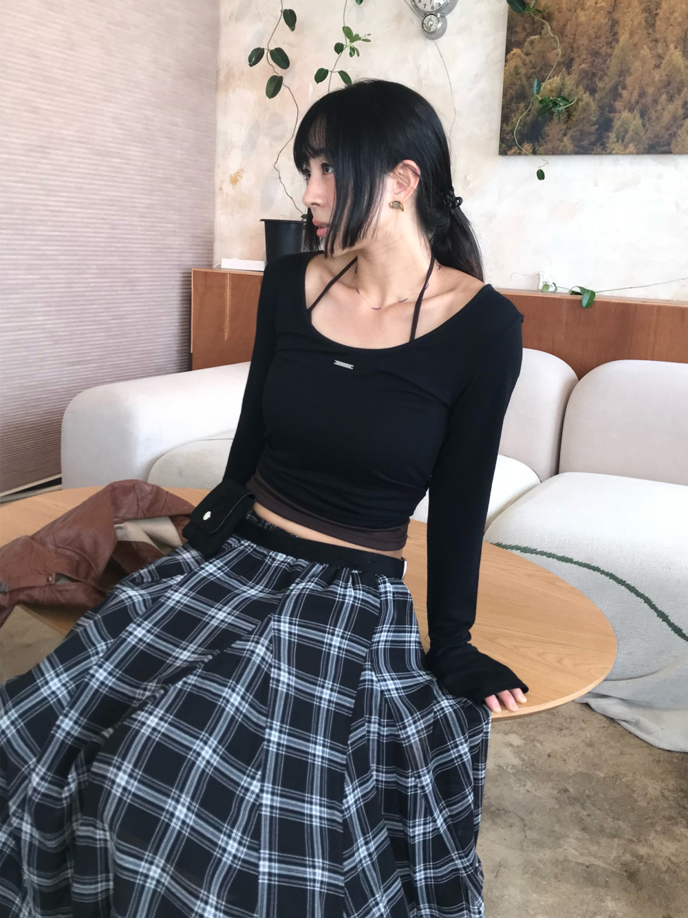 민袖丈 모델 착용 이미지-S1L7