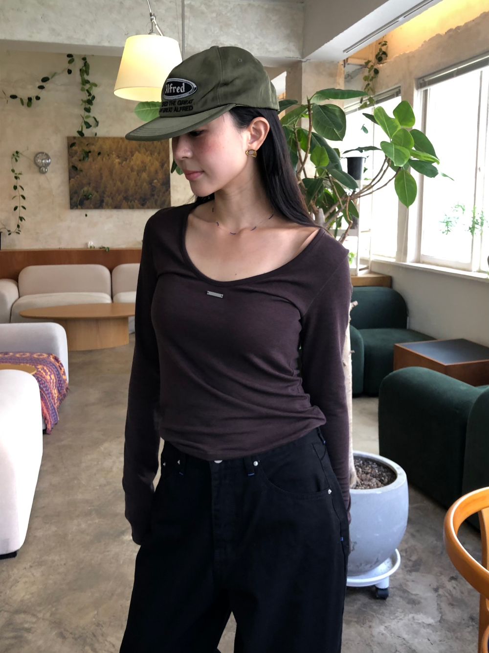 민袖丈 모델 착용 이미지-S1L15