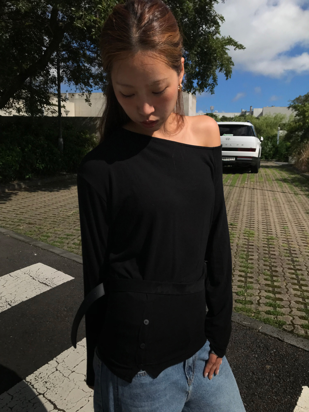 카디건 모델 착용 이미지-S1L47