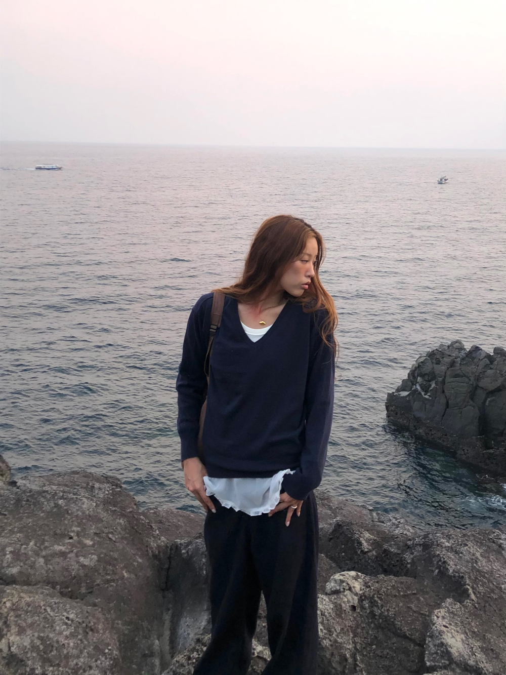 코트 모델 착용 이미지-S1L23