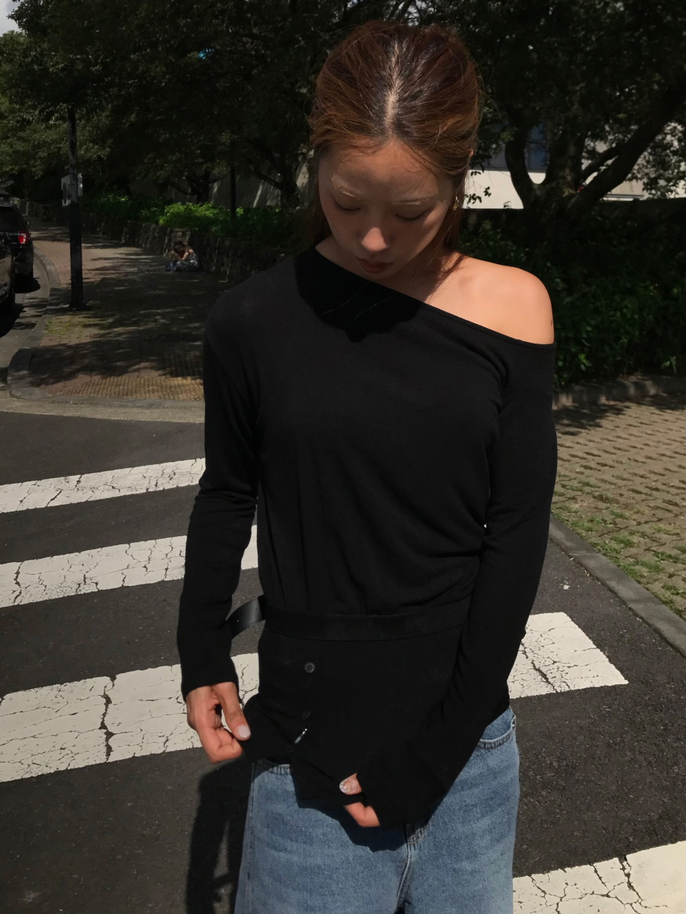 카디건 모델 착용 이미지-S1L44