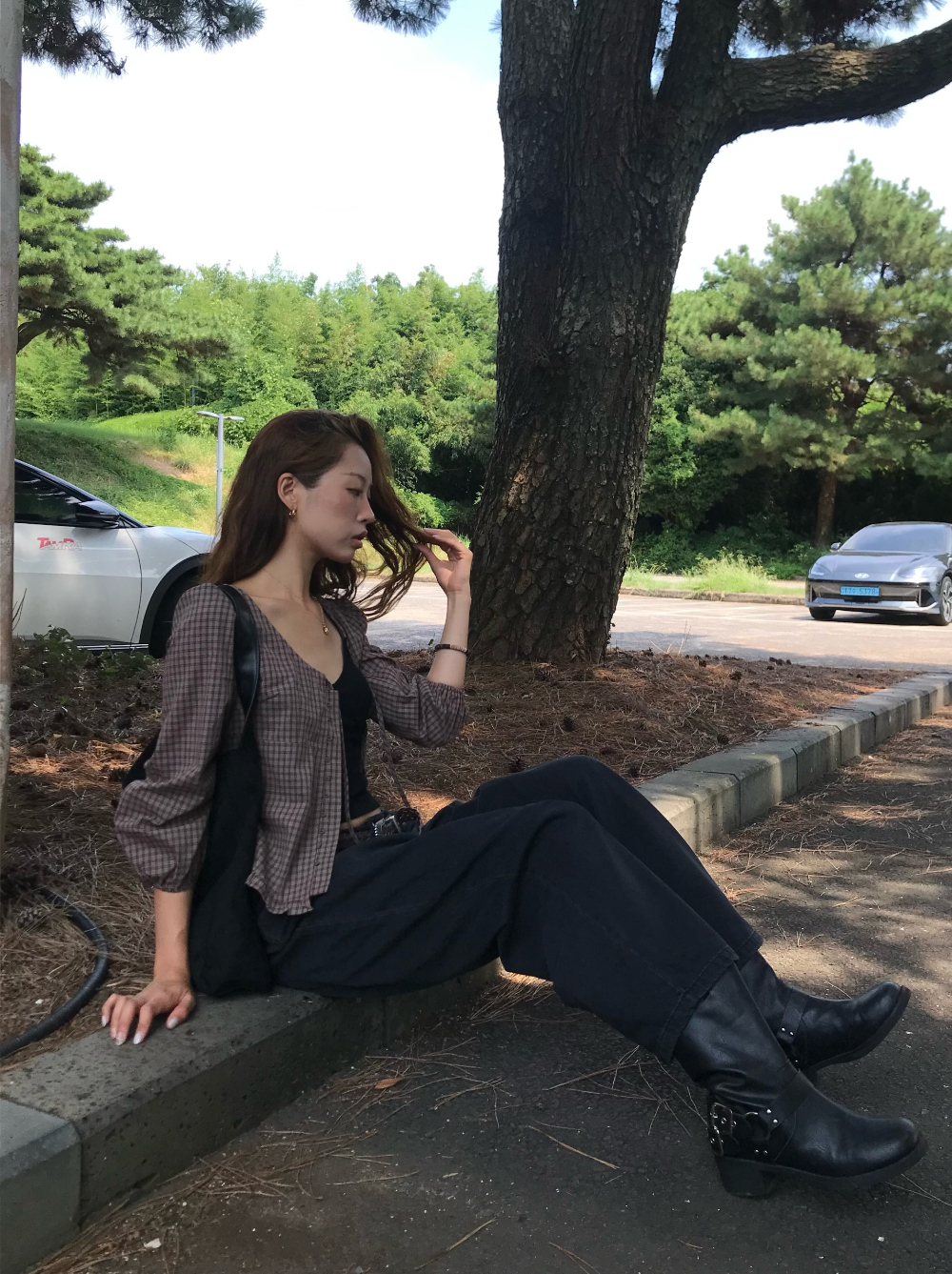 블라우스 모델 착용 이미지-S1L36