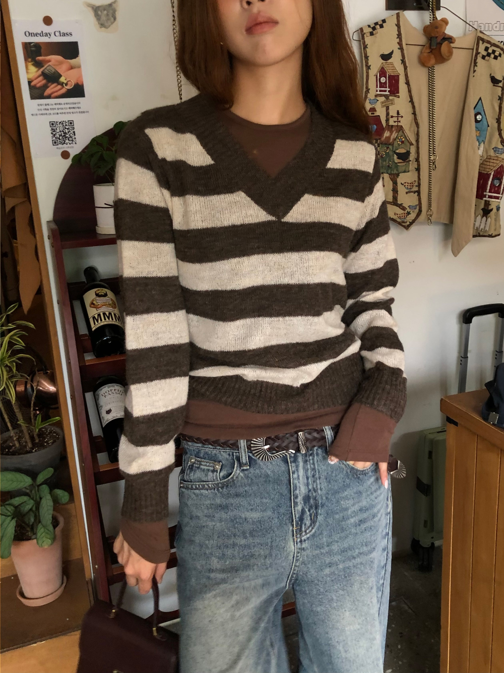 긴팔 티셔츠 모델 착용 이미지-S1L34