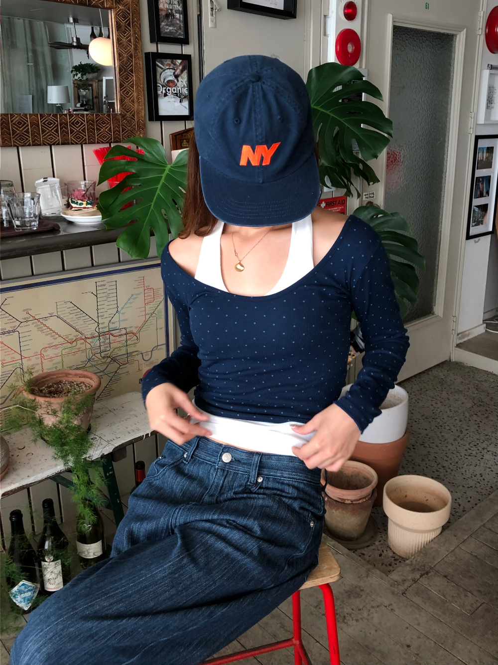 긴팔 티셔츠 모델 착용 이미지-S1L30