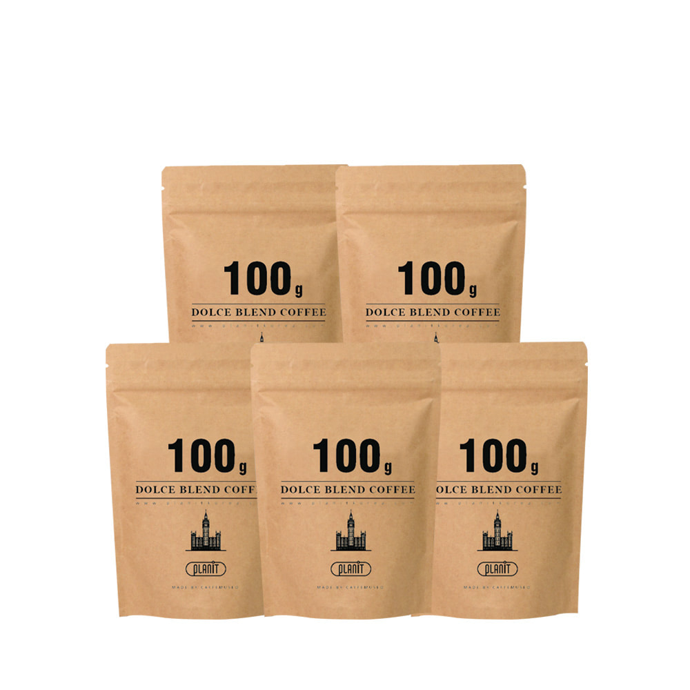 [TIME SALE] 플랜잇 돌체블렌드 원두 커피 100g x 5팩
