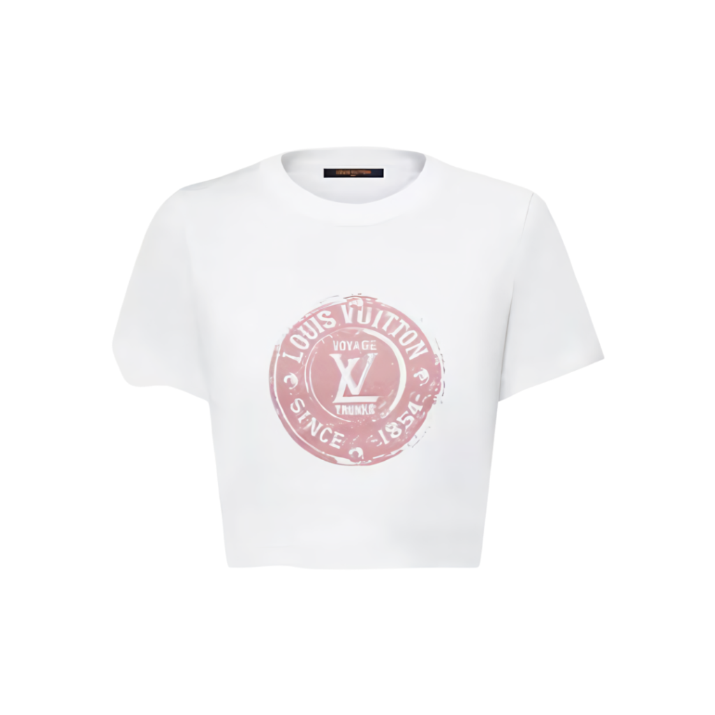 루이비통 LV 스탬프 크롭 탑 핑크 1AHIZL