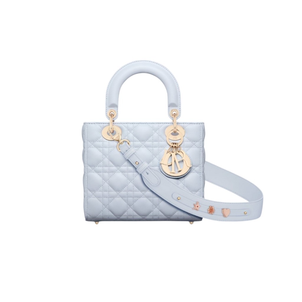 디올 레이디 MY ABC DIOR 스몰 백 글래시어 블루 금장 M0538ONGE_M23B