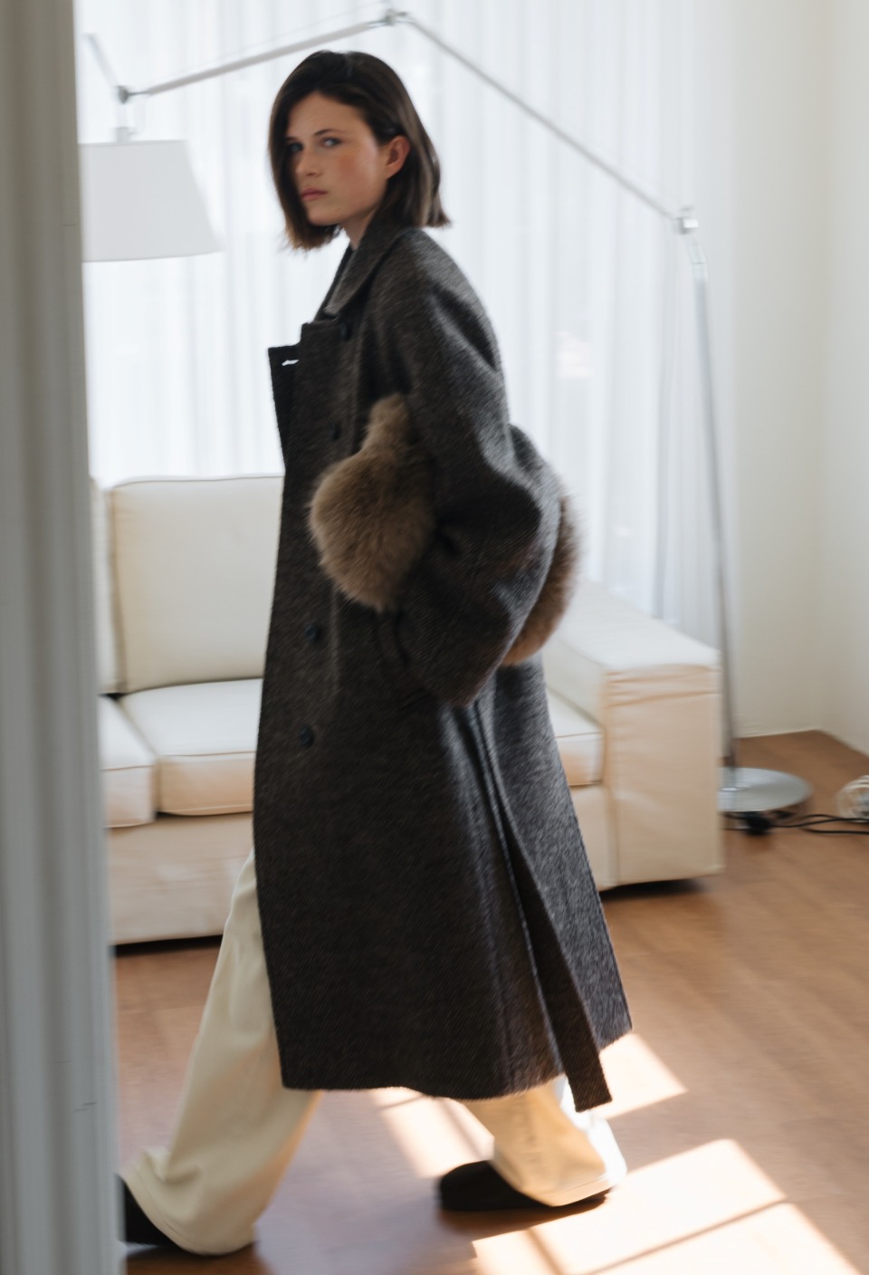 ALPACA VINTAGE ROBE COAT BROWN | 어나우트