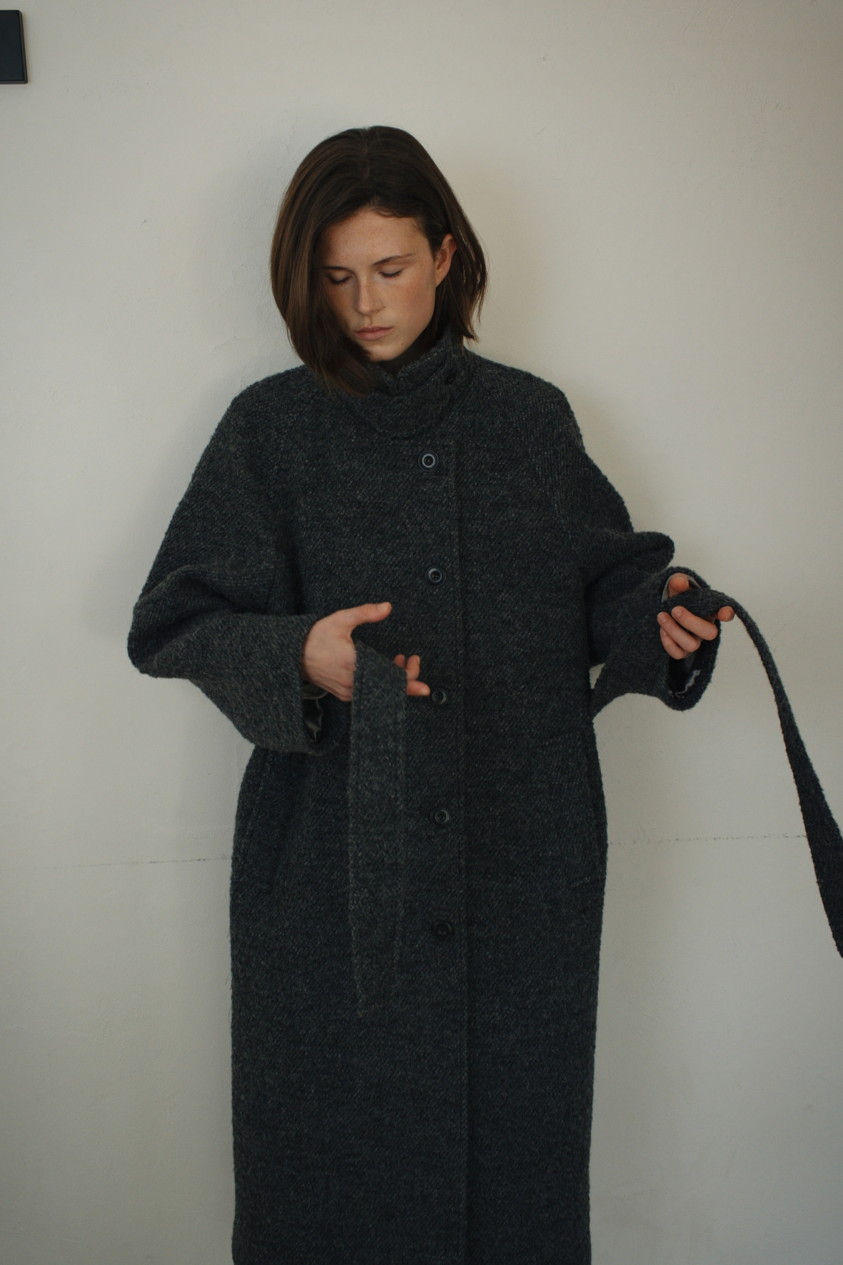 어나우트(UNNOUT) ALPACA VINTAGE ROBE COAT DARK GREY - 사이즈 & 후기 | 무신사