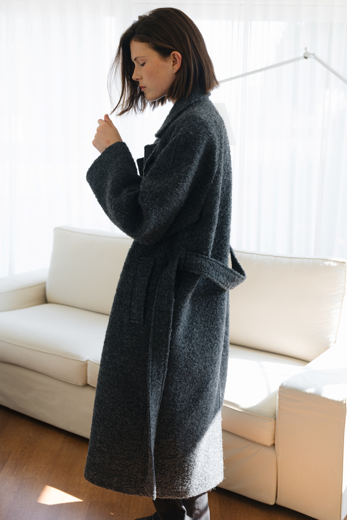 어나우트(UNNOUT) ALPACA VINTAGE ROBE COAT DARK GREY - 사이즈 & 후기 | 무신사