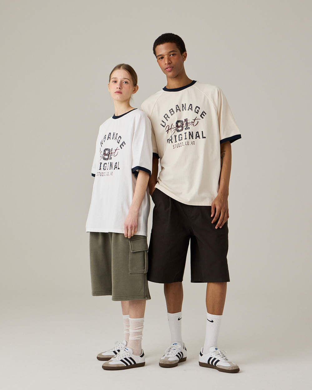 [2PACK] HIGH STREET 링거 나그랑 오버 반팔 3color