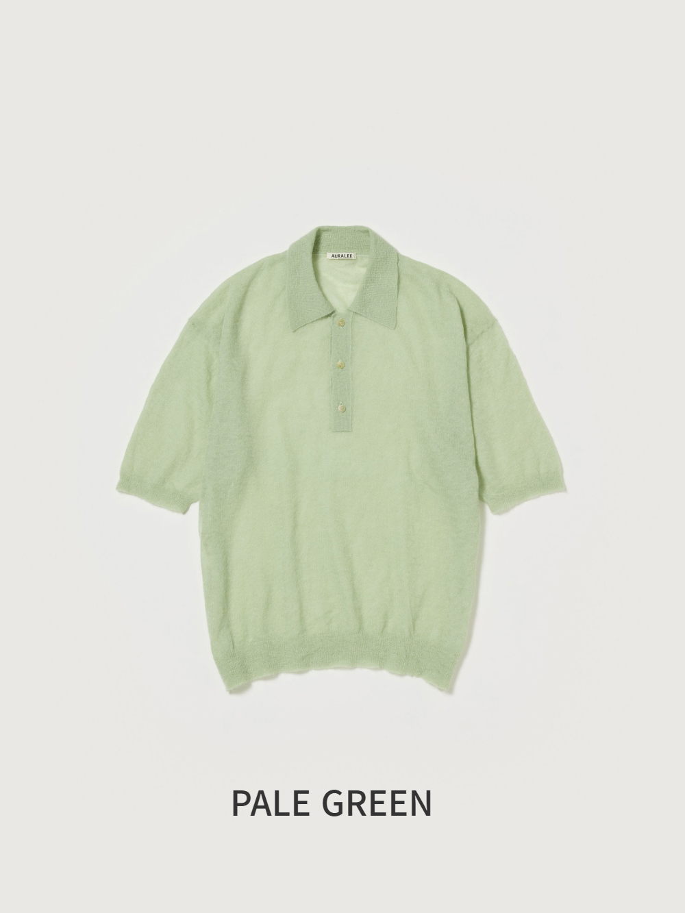 KIRA | AURALEE KID MOHAIR SHEER KNIT POLO - 럭셔리 니트