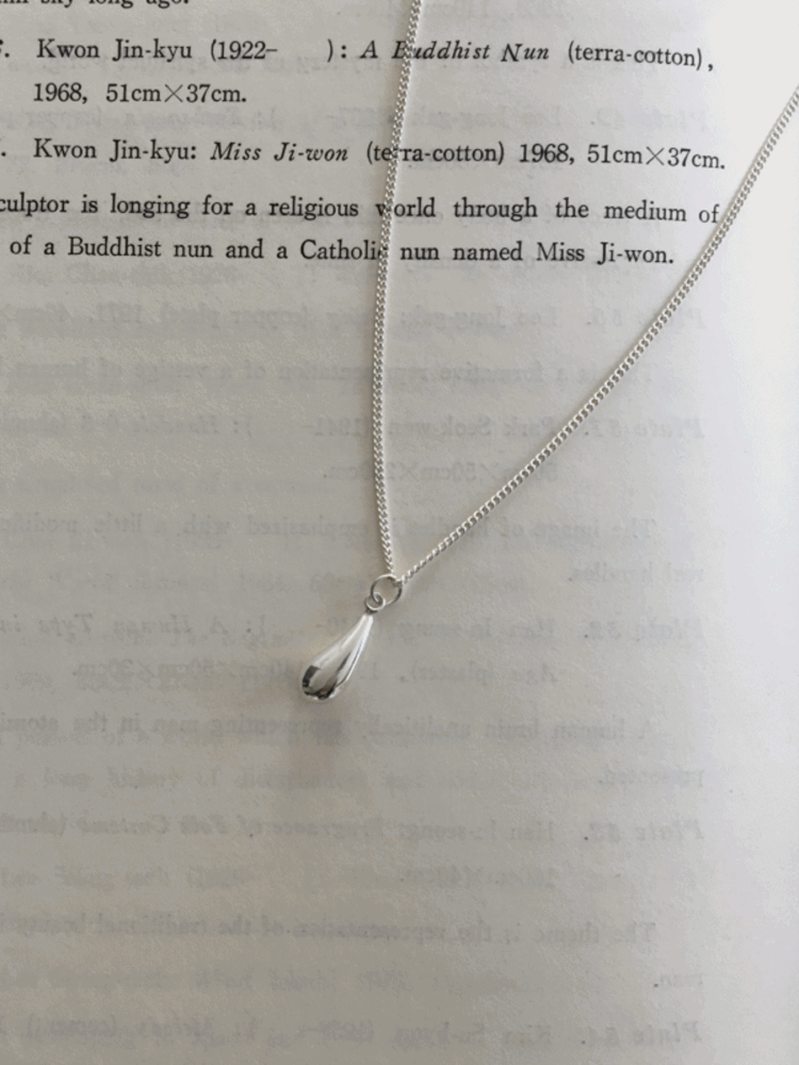 헤리 롱 드롭 necklace (silver)