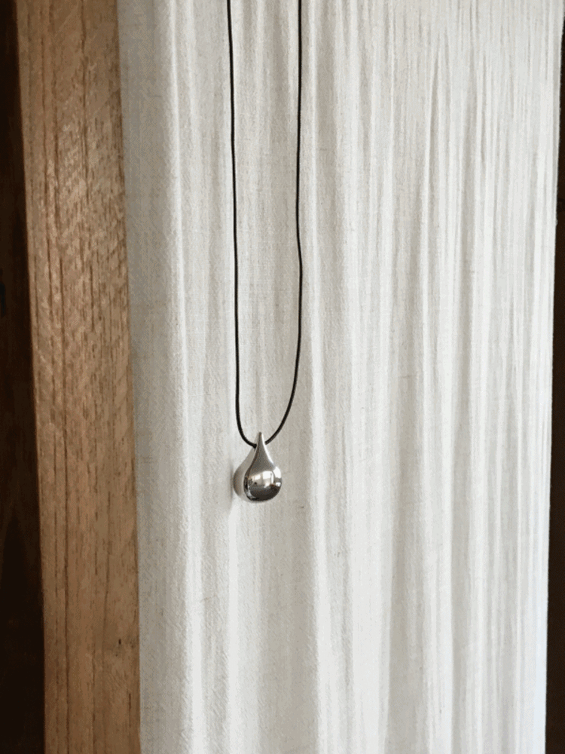 water drop bold necklace (silver)