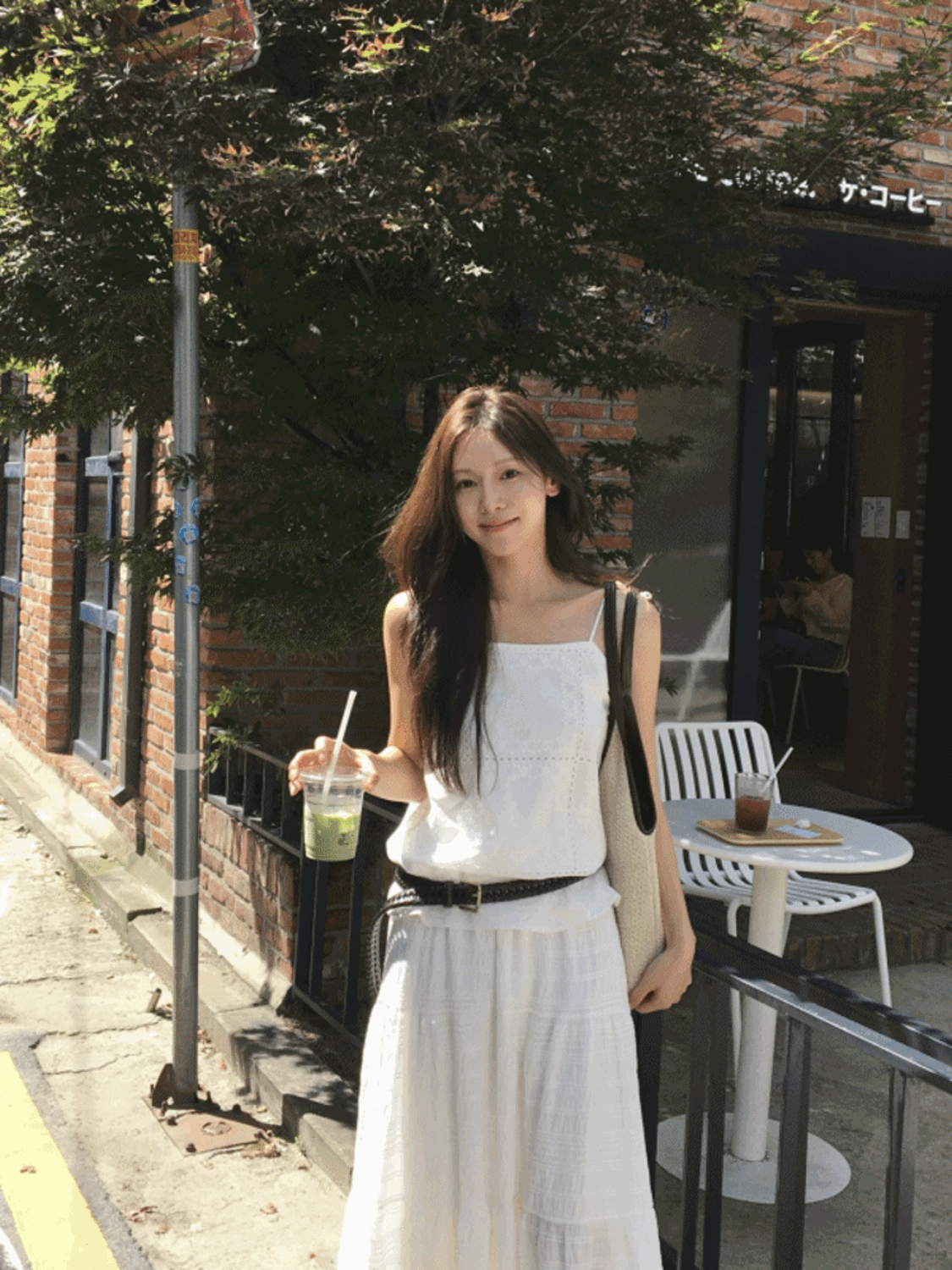 프리디 자수 나시tee