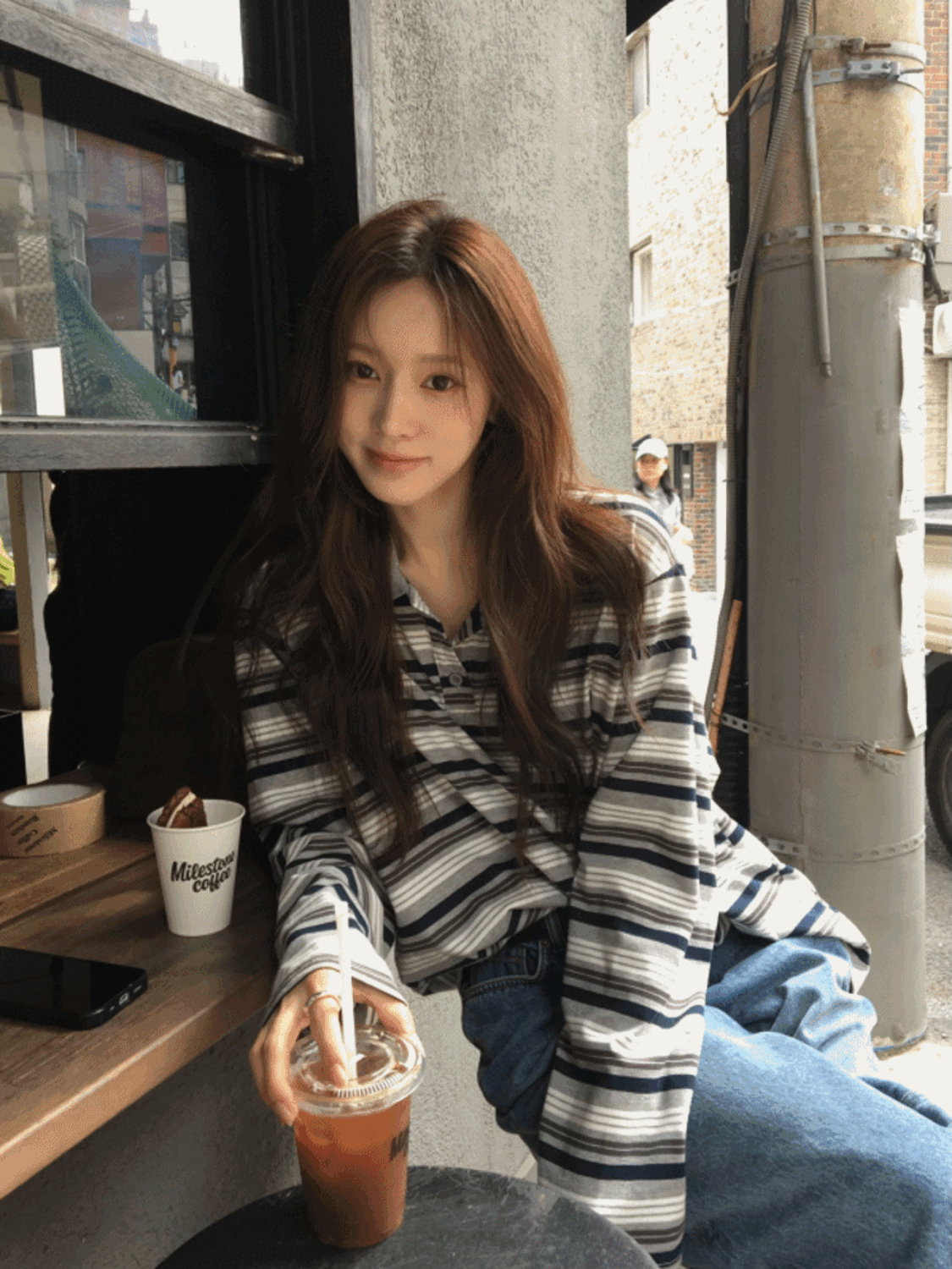 모노클 스트라이프 tee (2colors)