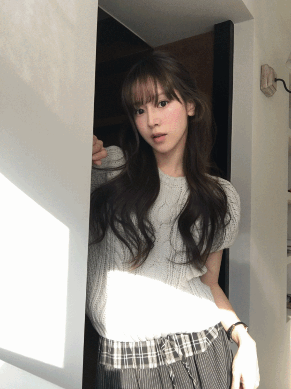 브릭 케이블 하프 니트 (4colors)