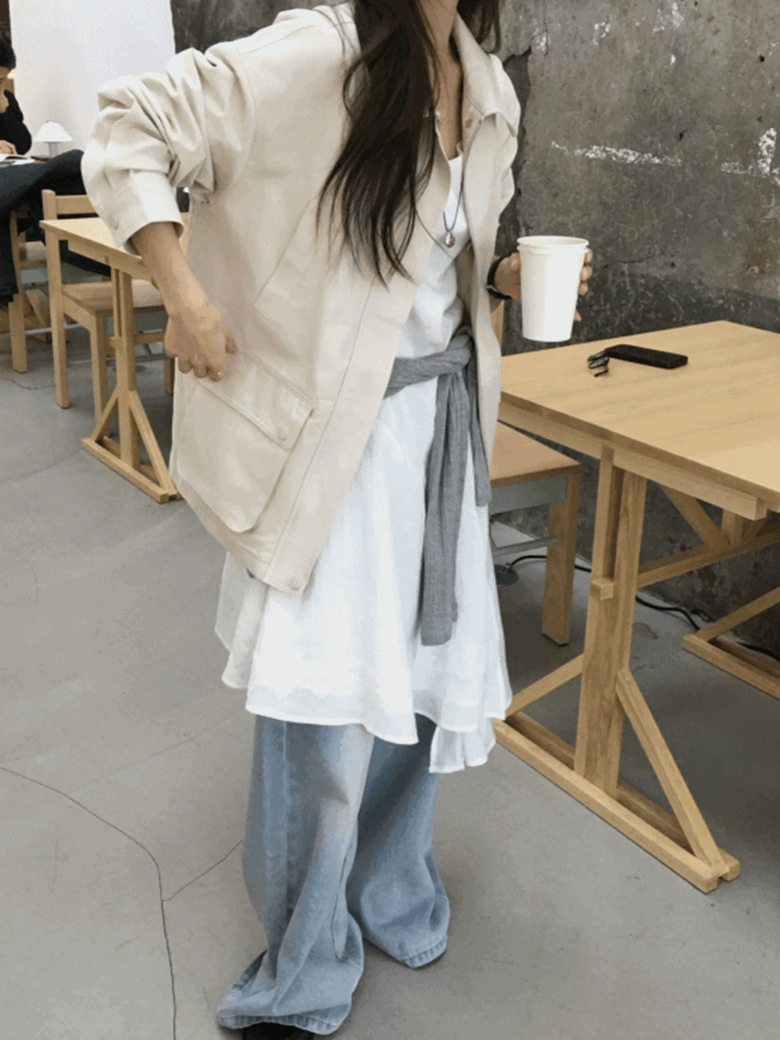 핀터 레더카라 하프자켓 (2colors)
