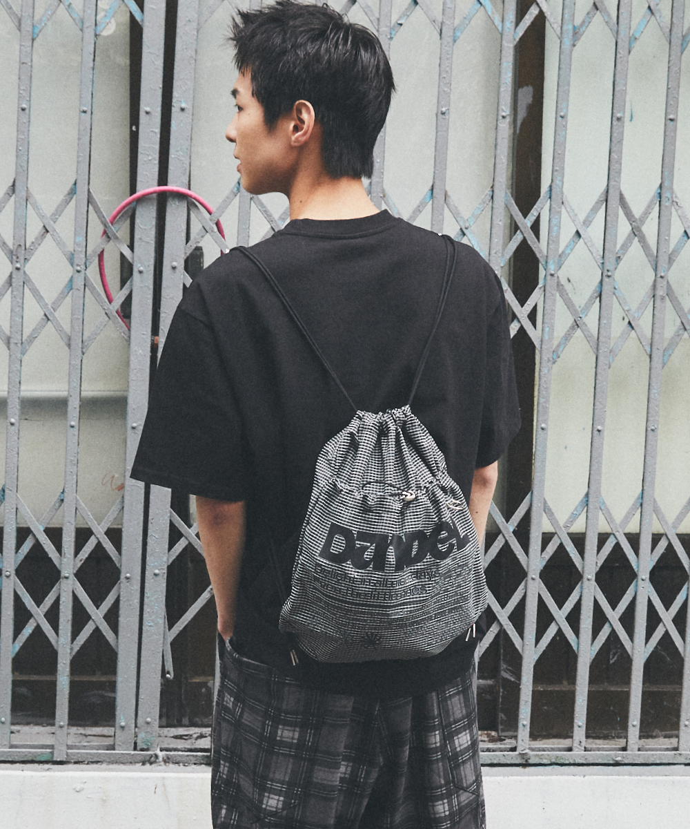 ★DANDEL★ DD check symbol gym sack string bag CHK BLACK MUSINSA | DANDEL DD check symbol gym sack string bag (CHK BLACK)