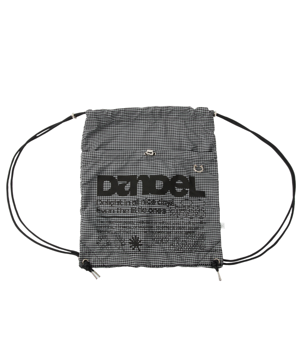 ★DANDEL★ DD layer symbol gym sack string bag BLACK MUSINSA | DANDEL DD check symbol gym sack string bag (CHK BLACK)