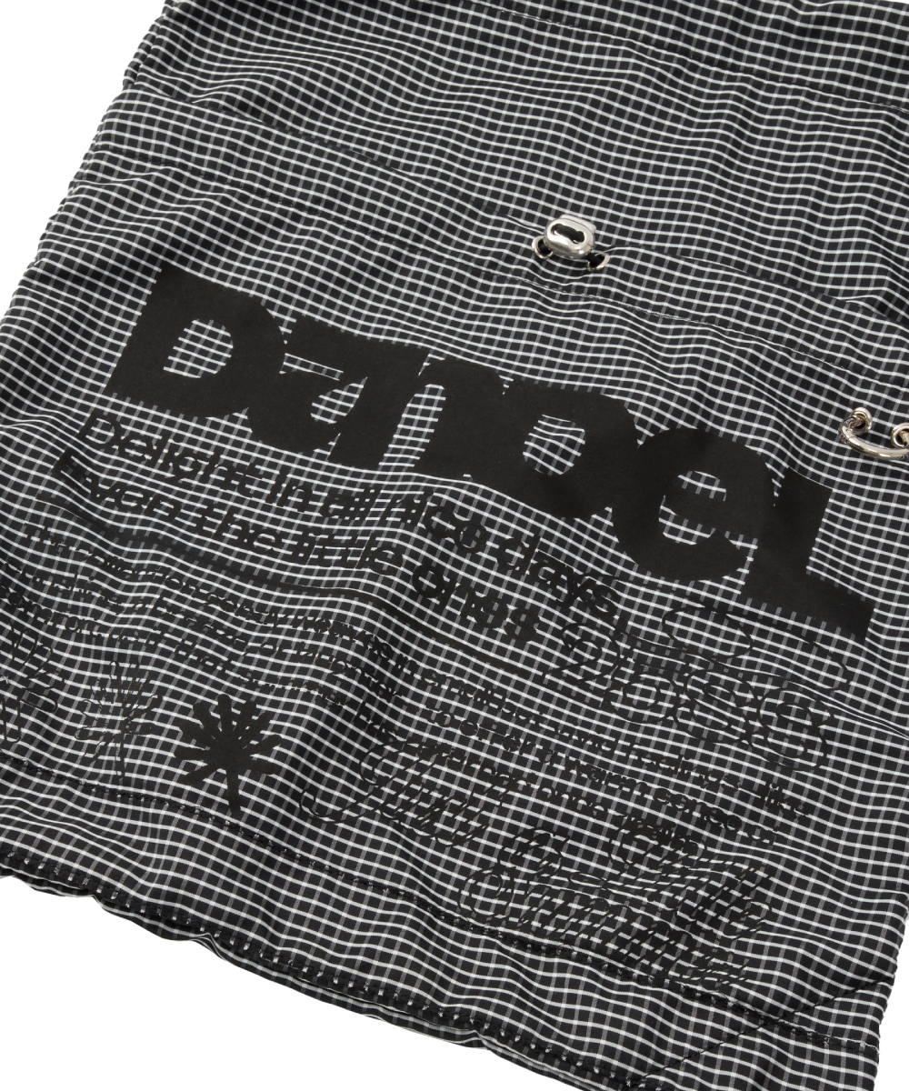 MUSINSA | DANDEL DD check symbol gym sack string bag (CHK BLACK)