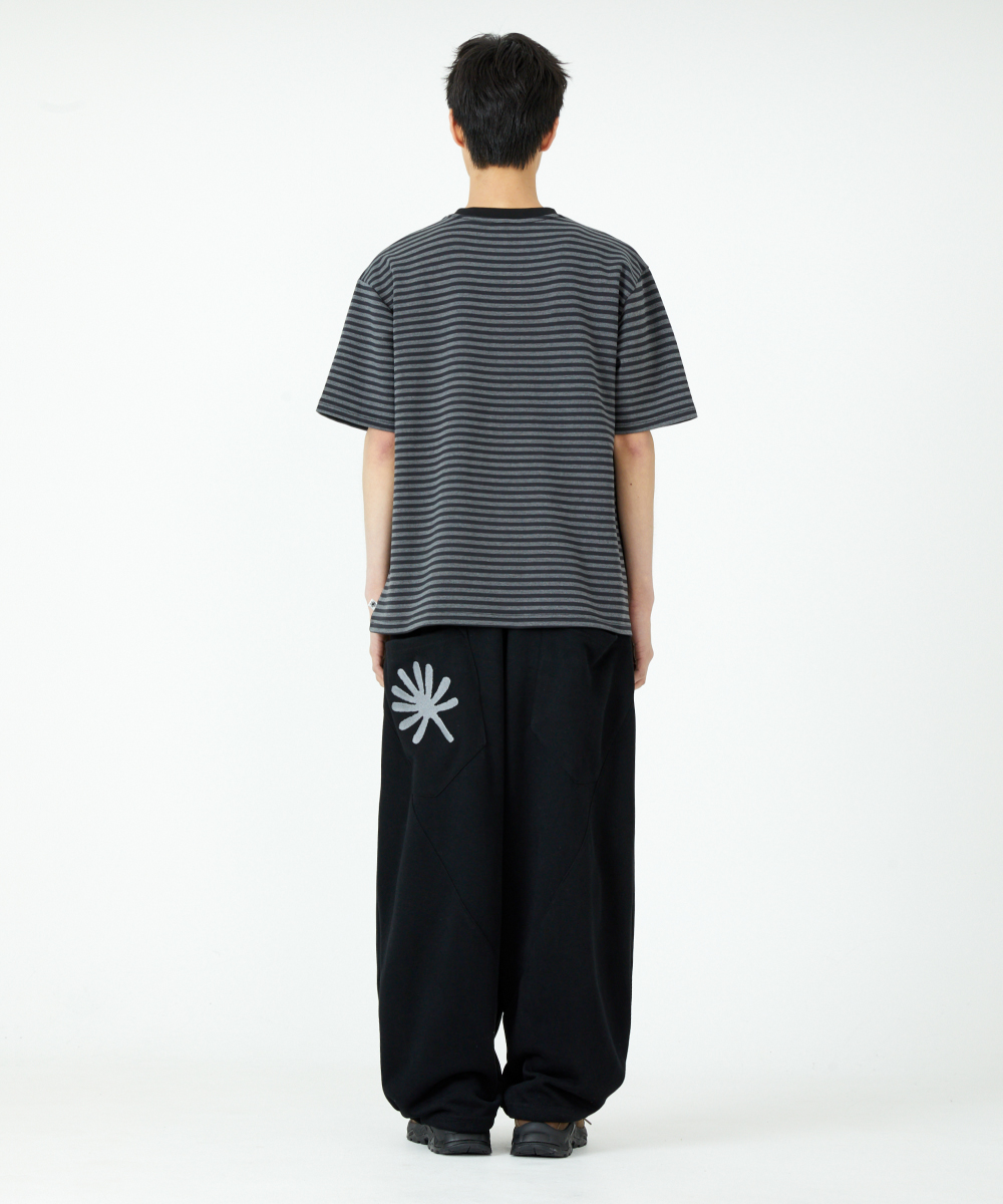★DANDEL★ DD murky stripe symbol tee CHARCOAL 단델(DANDEL) DD murky stripe symbol tee (CHARCOAL) - 사이즈