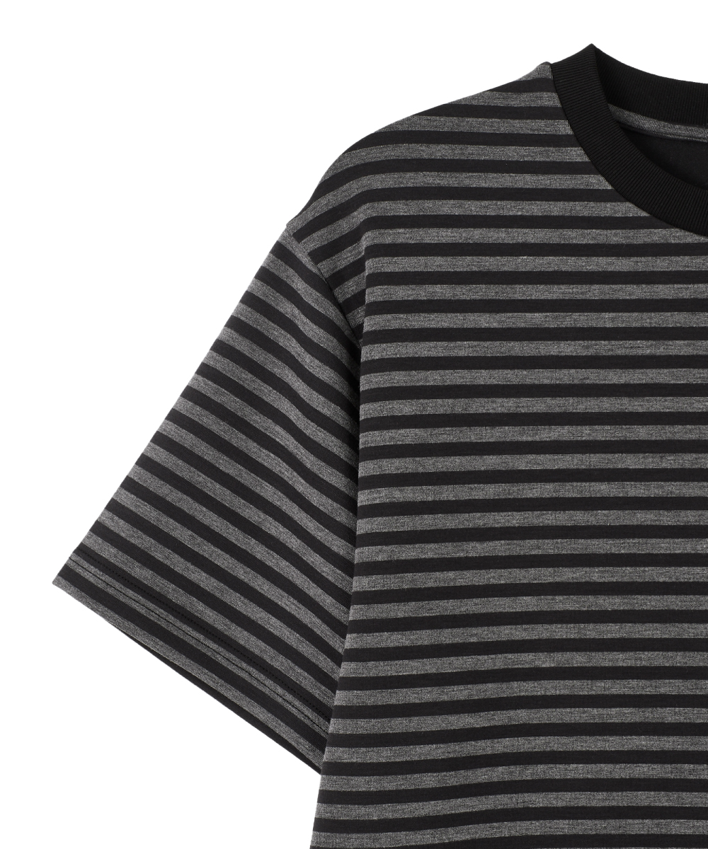 ★DANDEL★ DD murky stripe symbol tee CHARCOAL 단델(DANDEL) DD murky stripe symbol tee (CHARCOAL) - 사이즈