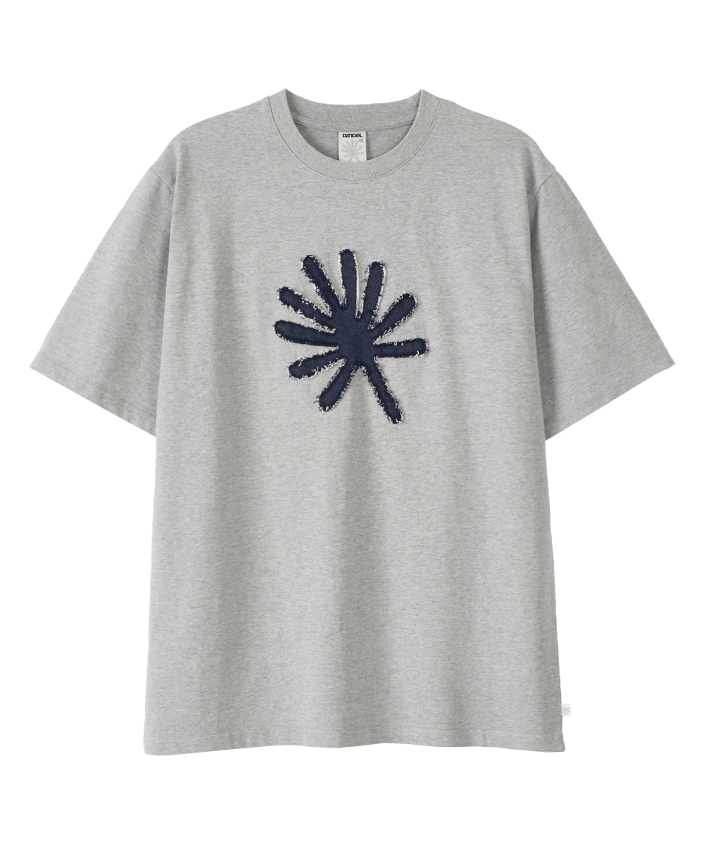 ★DANDEL★ DD symbol applique tee GREY MUSINSA | DANDEL DD echo applique tee (GREY)