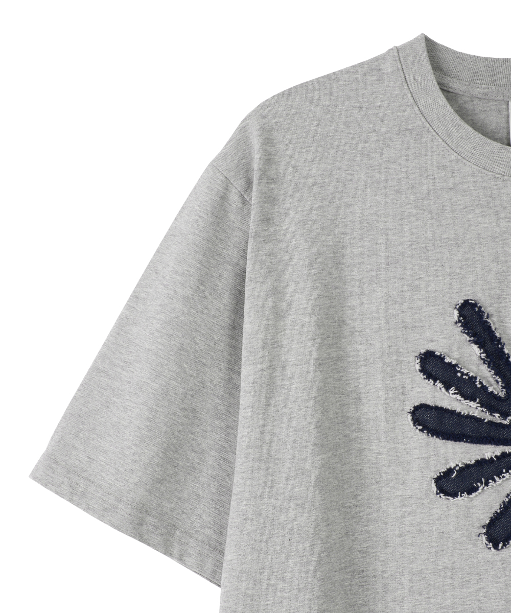 ★DANDEL★ DD echo applique tee GREY ☆DANDEL☆ DD echo applique tee GREY Texas Oversized