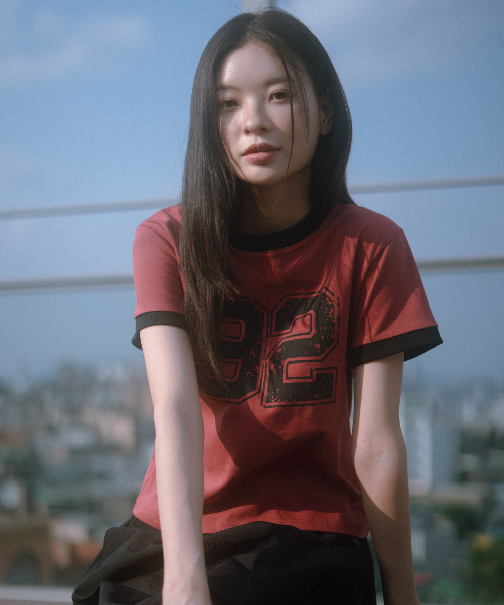 ★DANDEL★ DD 92 cracked ringer tee RED MUSINSA | DANDEL DD 92 cracked ringer tee (RED)