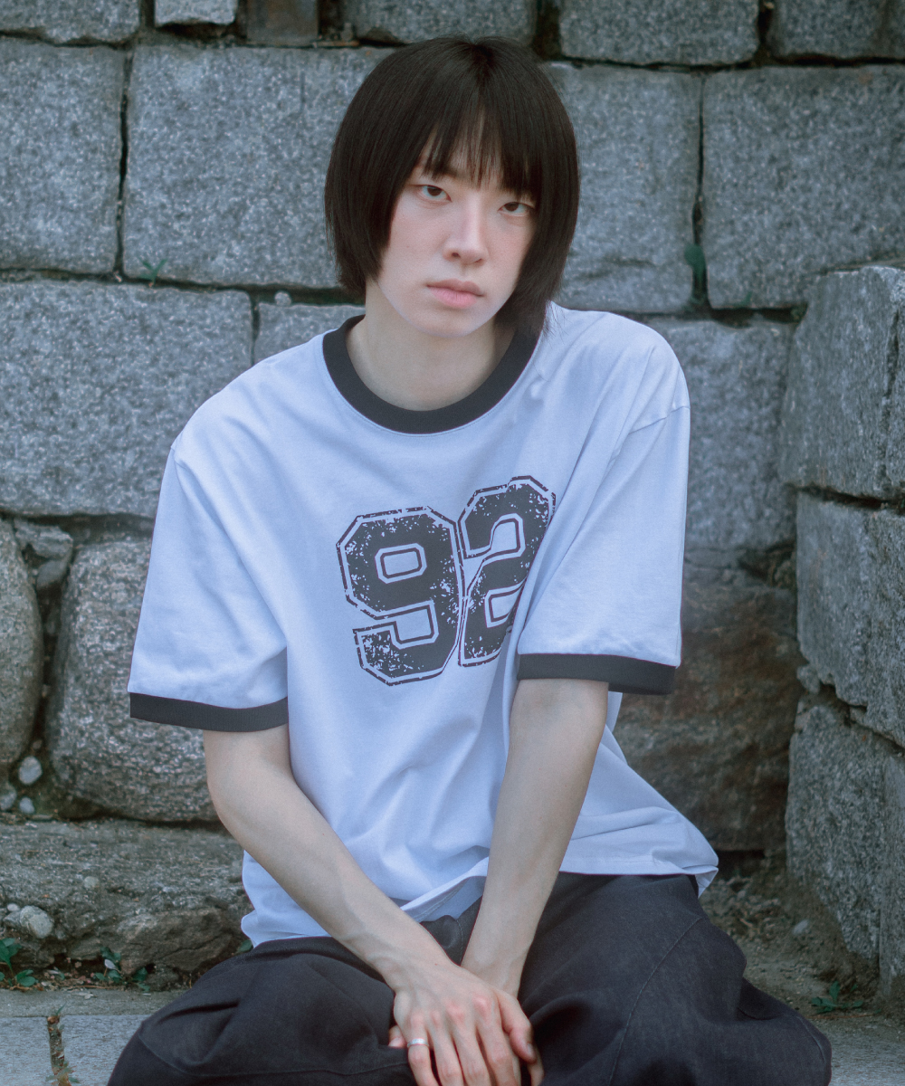MUSINSA | DANDEL DD 92 cracked ringer tee (WHITE)