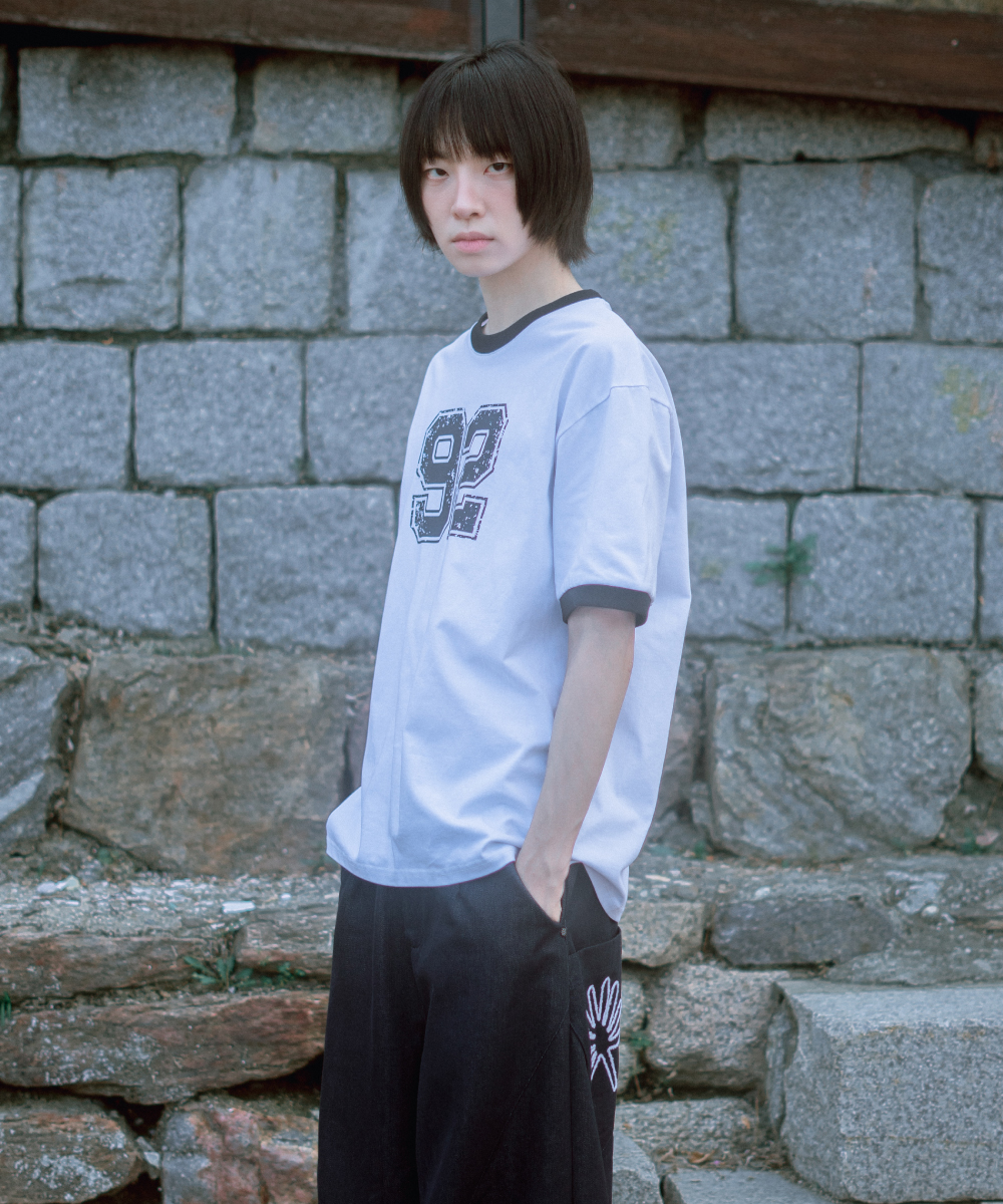 MUSINSA | DANDEL DD 92 cracked ringer tee (WHITE)