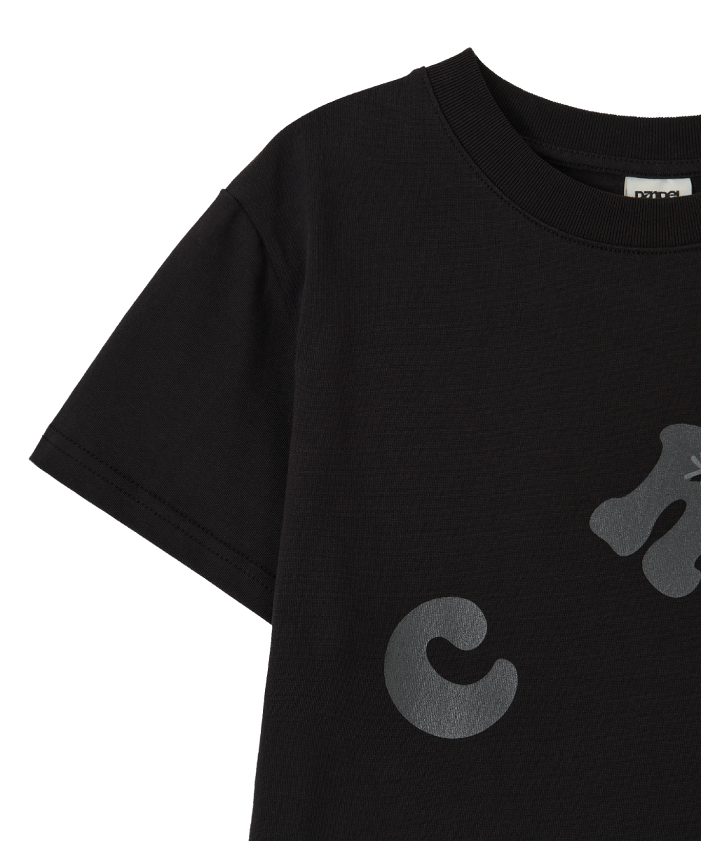 MUSINSA | DANDEL DD echo applique tee (BLACK)