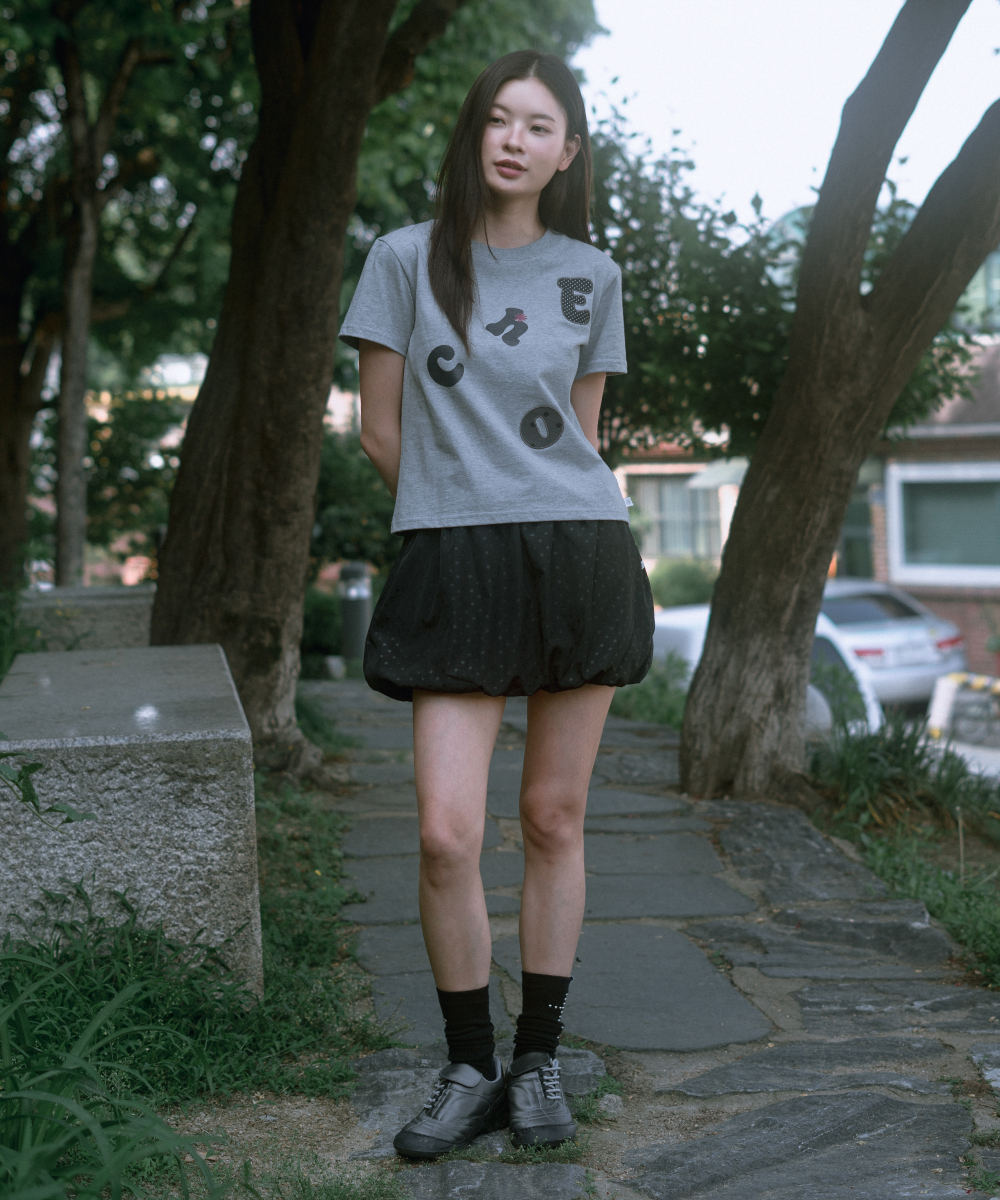 ★DANDEL★ DD echo applique tee GREY MUSINSA | DANDEL DD echo applique tee (GREY)
