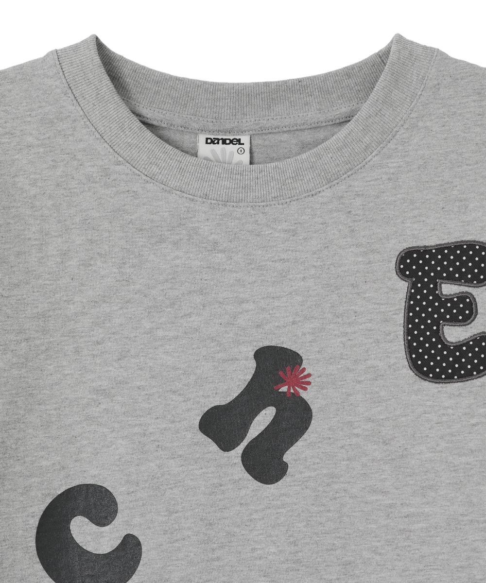 ★DANDEL★ DD echo applique tee GREY MUSINSA | DANDEL DD echo applique tee (GREY)