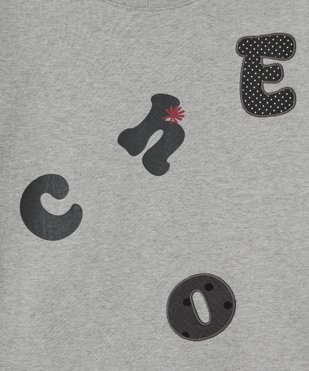 ★DANDEL★ DD symbol applique tee GREY MUSINSA | DANDEL DD echo applique tee (GREY)