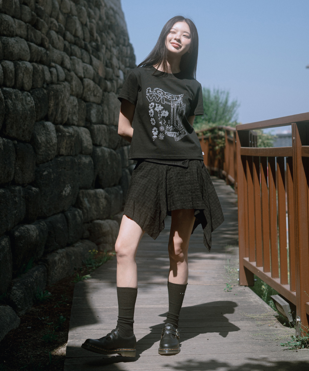 ★DANDEL★ DD lost wifi tee BLACK DANDEL | DD lost wifi tee - 블랙 여름 컬렉션