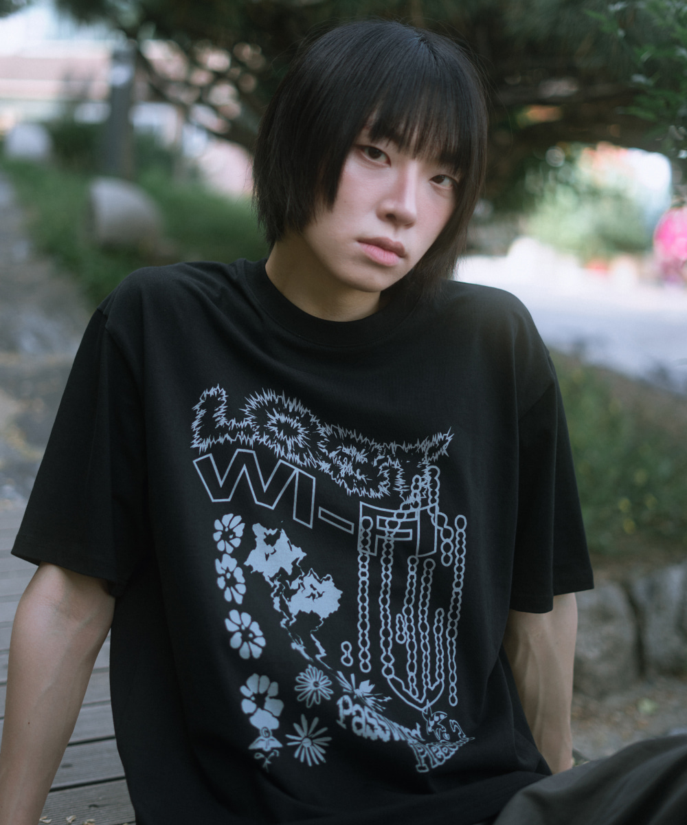 ★DANDEL★ DD lost wifi tee BLACK DANDEL | DD lost wifi tee - 블랙 여름 컬렉션