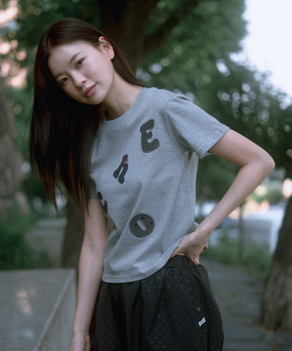 ★DANDEL★ DD echo applique tee GREY DANDEL] DD echo applique tee (GREY) - DANDEL | 리켓