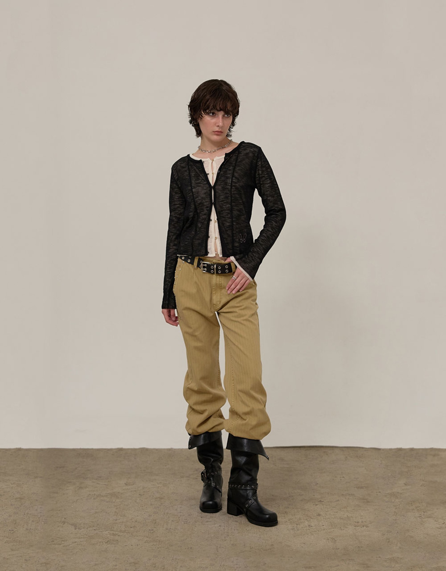 [MMW] HERRINGBONE STRIPE PANTS (BEIGE) | MMW
