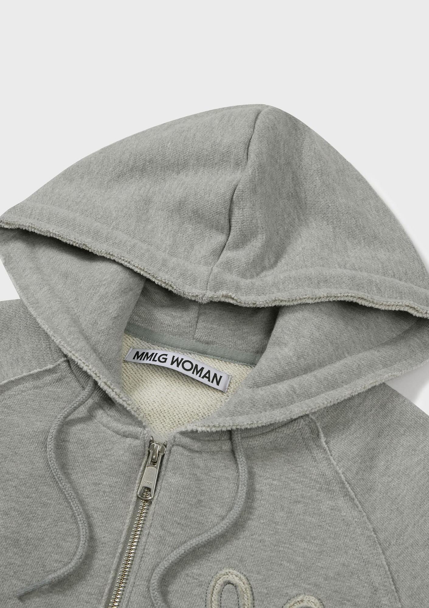 [MMW] CROP HOOD ZIP UP (EVERY GREY) | MMW