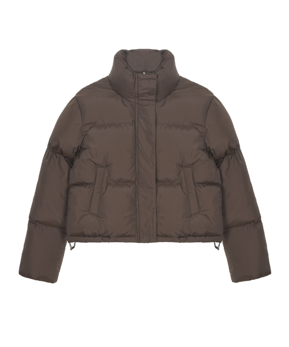 NICOLE VOLUME PUFFER SHORT PADDING_BROWN - 닉앤니콜