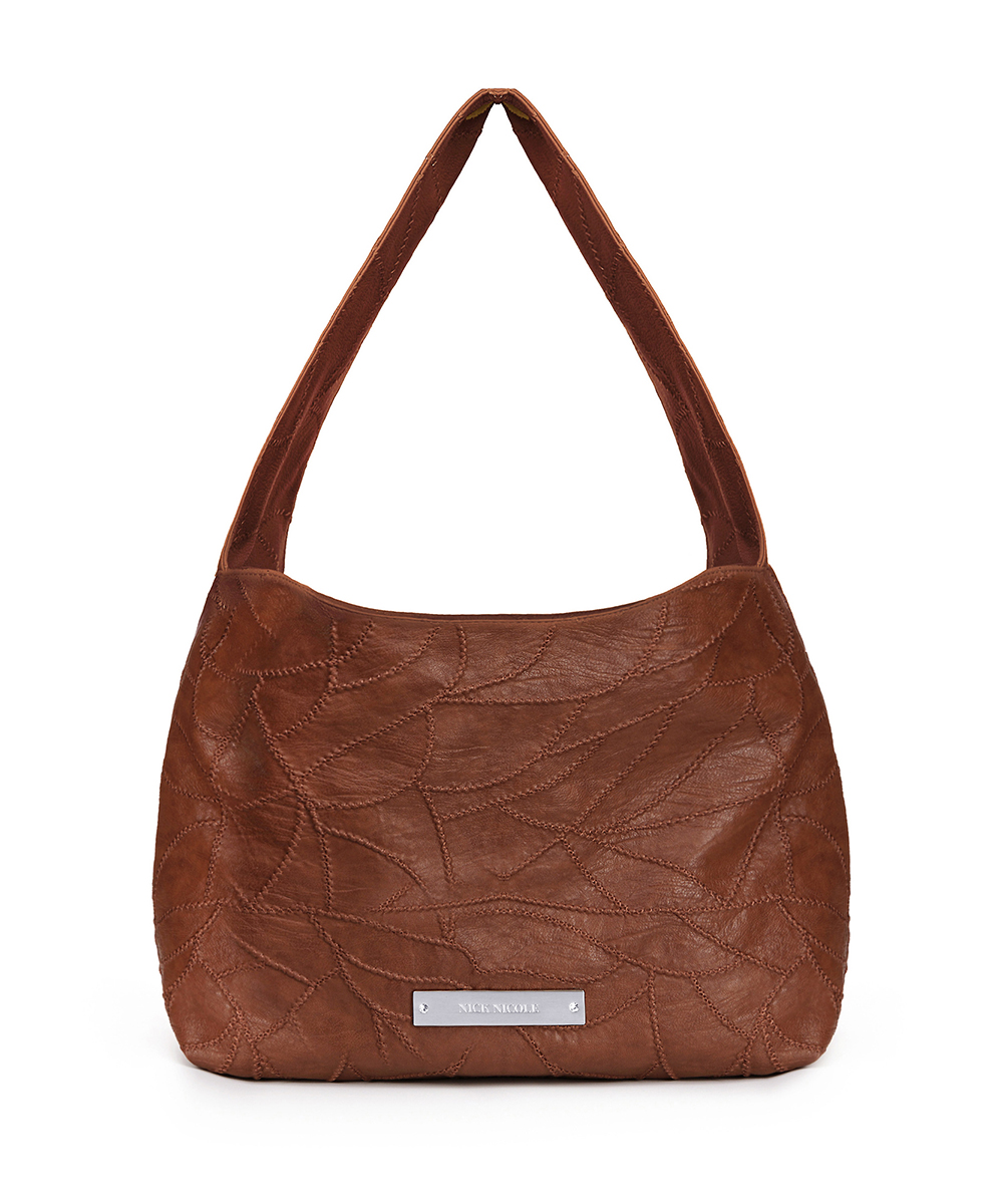 ショルダーバッグ・ポシェット NICK&NICOLE LEATHER WRINKLE TOTE BAG LEATHER WRINKLE TOTE BAG_BROWN - 닉앤니콜