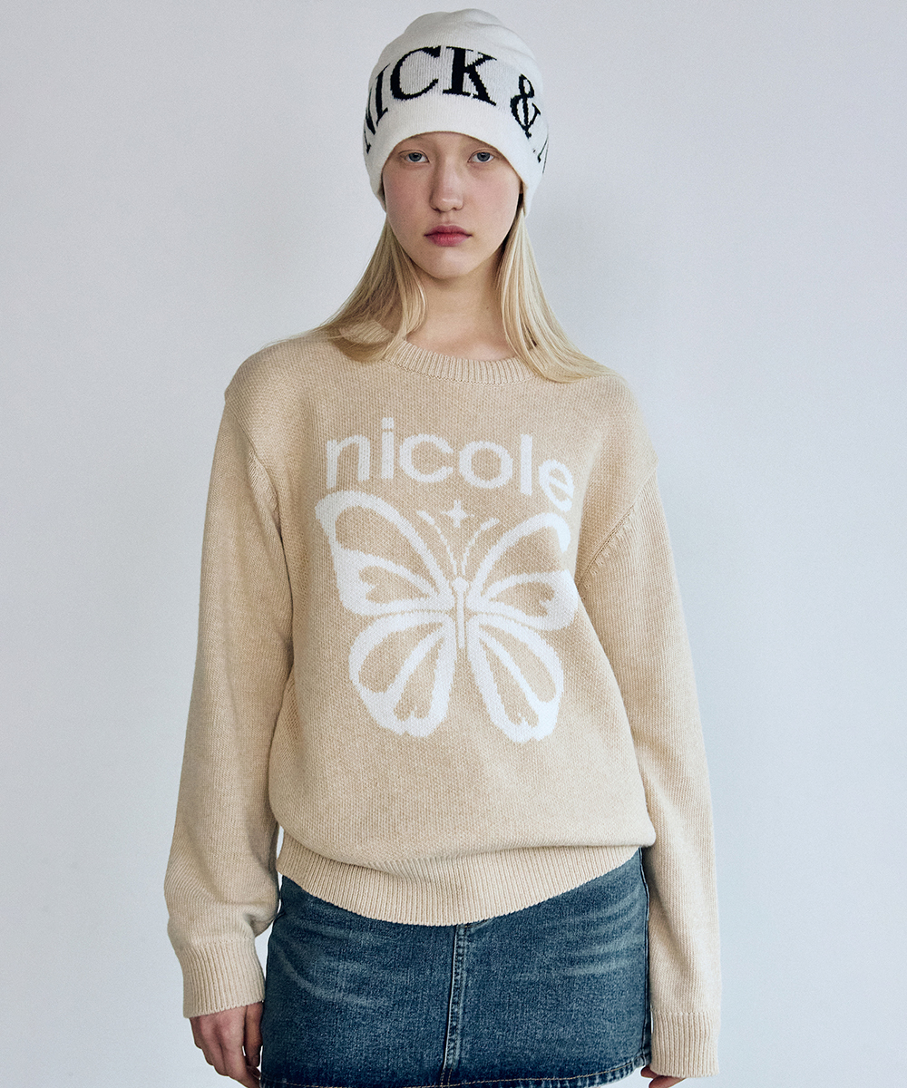 ニットキャップ・ビーニー [NICK&NICOLE] CASHMERE LETTERING JAQUARD BEANIE_ BLACK MUSINSA | NICK&NICOLE NICOLE MIXED JAQUARD BEANIE_BLACK